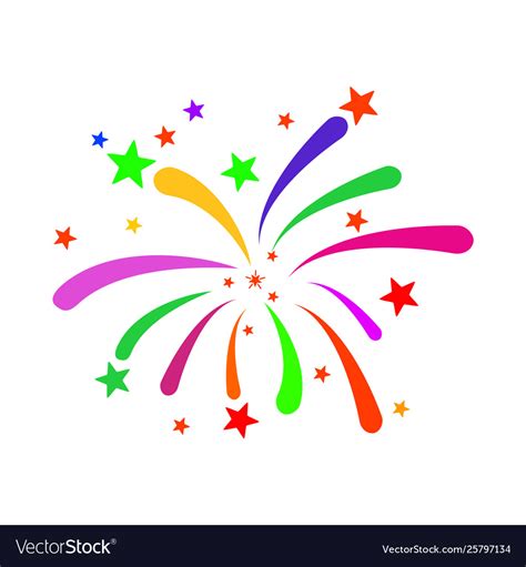 Fireworks Icon Flat Royalty Free Vector Image Vectorstock