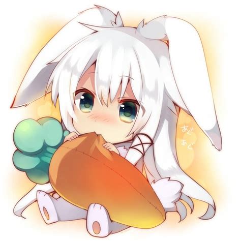 Its A Bunny With A Big Carrot Cute Anime Chibi Kawaii Chibi Anime Chibi