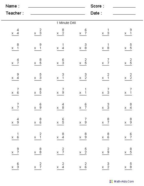 A complete set of free printable multiplication times tables for 1 to 12. 17 Best images about multiplication on Pinterest | Facts, Multiplication facts worksheets and ...