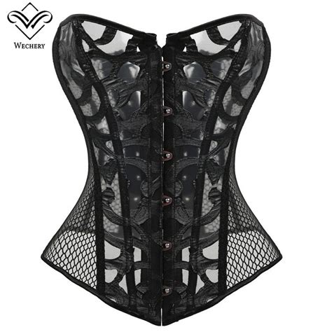 Corset Corselet Corsets And Bustiers Sexy Corsages Overbust Black Mesh