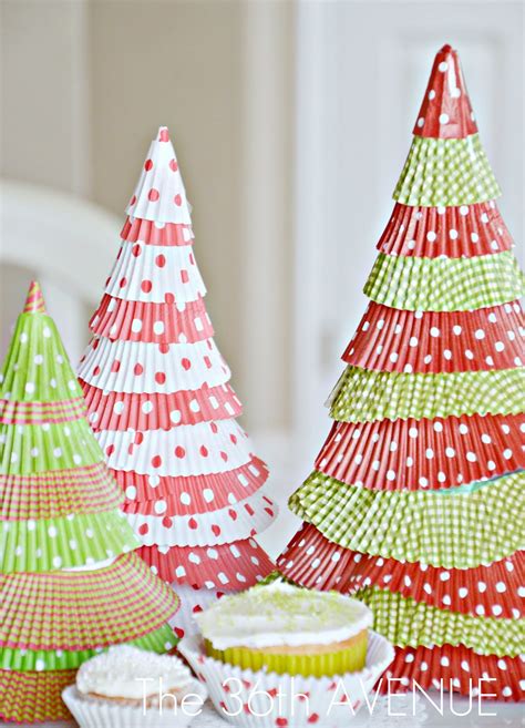 Make Adorable Cupcake Liner Christmas Trees Dollar Store Crafts