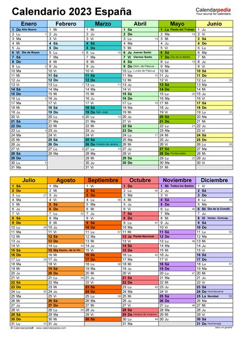 Plantilla Excel Calendario 2023 Descarga Gratis Ariaatr