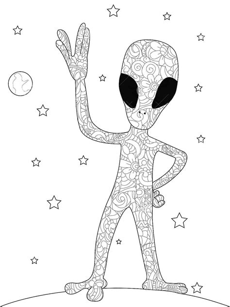 Adult Alien Coloring Pages
