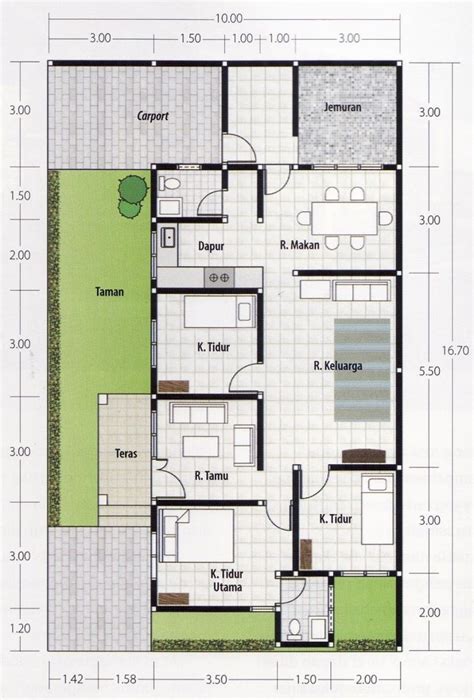 Denah Rumah 8x12 Meter