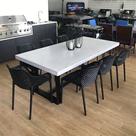 In a soft concrete grey, with an art deco style, the state of the art nicki concrete outdoor café table caters to the world we live in, providing you. Concrete Dining Tables - Raw Collections - Outdoor ...