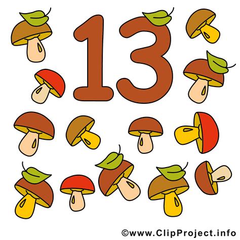 13 champignons image - Nombre illustration - Nombres dessin, picture ...