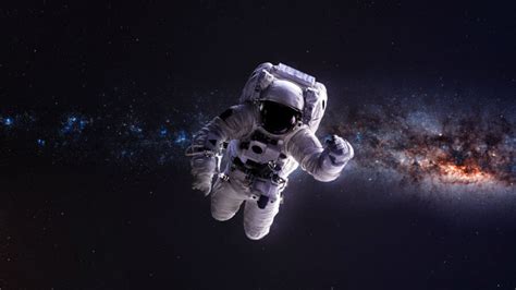 humans colonize outer space astronaut floating stars