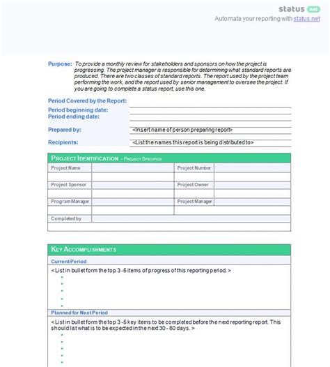 Executive Summary Project Status Report Template 3 Templates