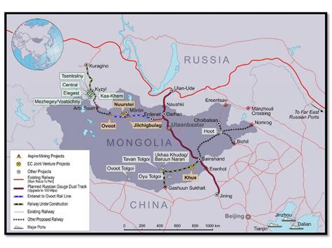 Mongolia Train Map Mongolian Railway Map Eastern Asia Asia