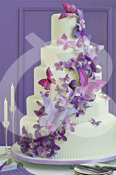 Purple Butterfly Butterfly Wedding Cake Quinceanera Cakes Butterfly