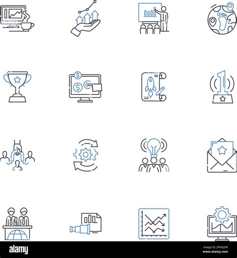 Headway Line Icons Collection Progress Advancement Movement Growth