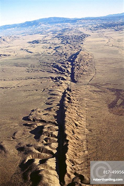 San Andreas Fault Easily Visible Stock Photo