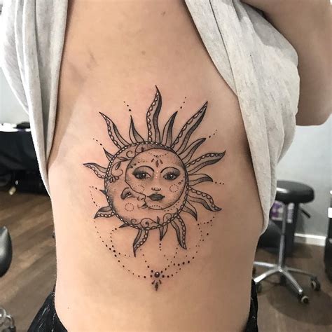 Ornamental Sun And Moon Tattoo Ideas Eloise Entraigues Moon Sun