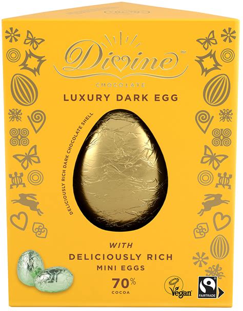 Divine Luxury 70 Dark Chocolate Easter Egg With Dark Mini Easter Eggs The Hectic Vegan