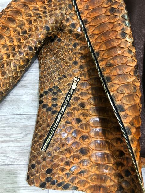 King Python Leather Jacket Snakeskin Jacket Dragon Python Etsy