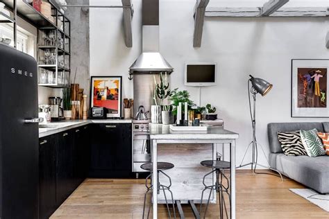 Scandinavian X Industrial Meets Boho In This Stunning Loft Kitchen