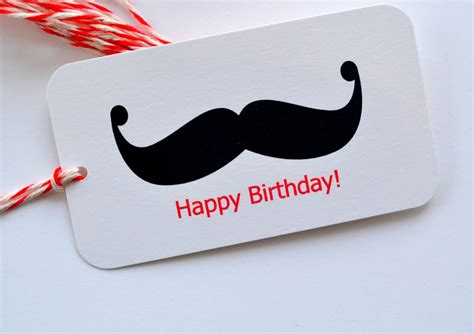 Items Similar To Happy Birthday Mustache Tags Personalized Set