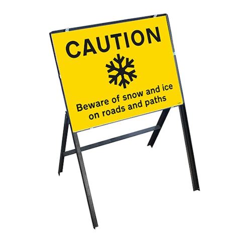Caution Slippery Surface Beware Of Snow And Ice On Roads And Paths