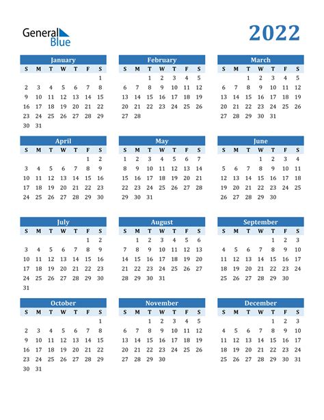 Microsoft Word Calendar 2022