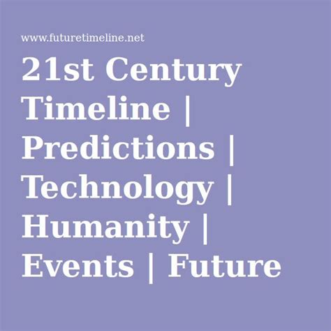 21st Century Timeline Predictions Technology Humanity Events