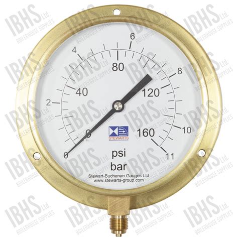 6 Dial Pressure Gauge 0 160 Psibar 38 Bsp Bottom Connection