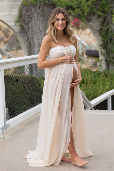 Pink Strapless Chiffon Maternity Photoshoot Gown Dress Photoshoot