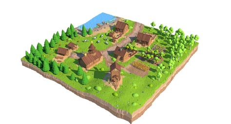 47 Cool Village 3d Model Free Mockup