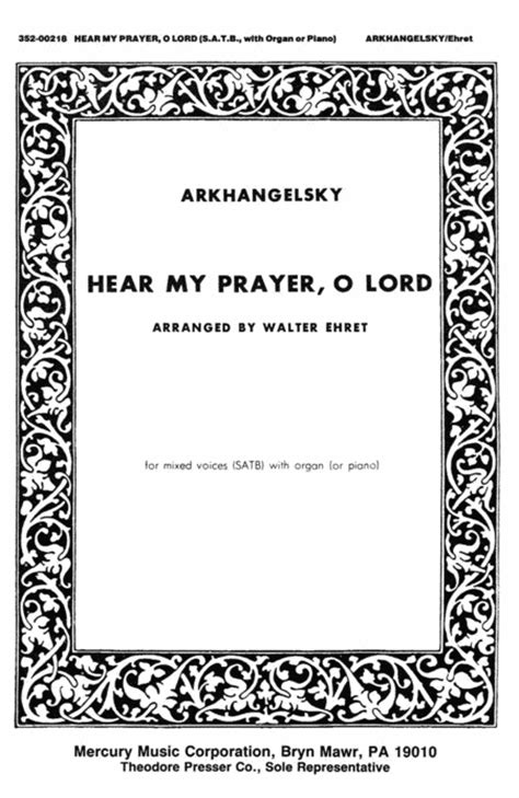 Hear My Prayer O Lord Sheet Music By Aleksandr Arkhangelsky Sheet