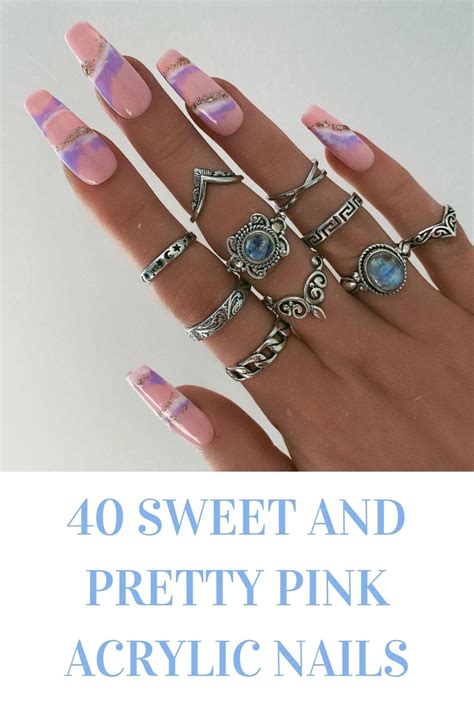 Pink Acrylic Nails 40 Summer Nail Designs To Copy In 2021