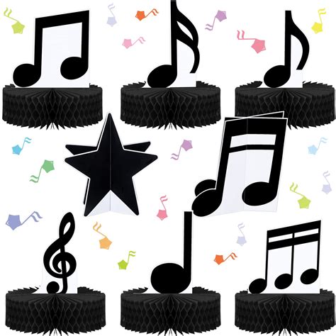 Buy 8 Pack Music Notes Honeycomb Centerpieces Musical Party Decorations