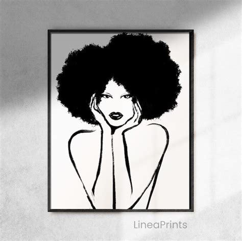 Afro Wall Art Pregnancy Nude Art African American Art Print Black