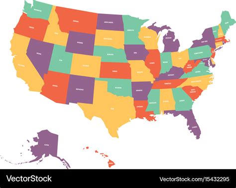 United States Of America Political Map Map Vector