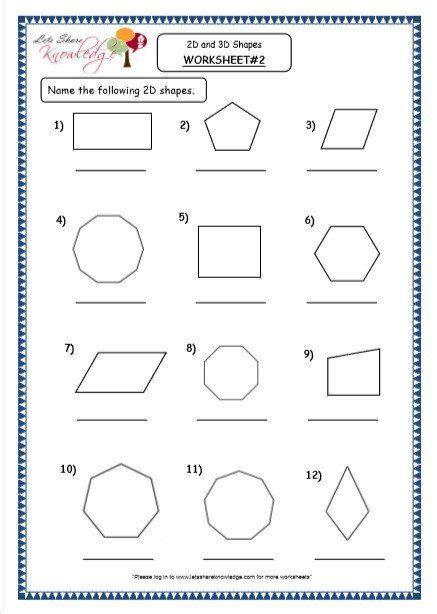 3d Shapes Printable Worksheets Grade 4 Maths Resources 8 2 Geometry 2d