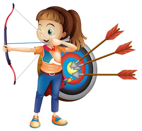 An Archer Girl With White Background 433498 Vector Art At Vecteezy