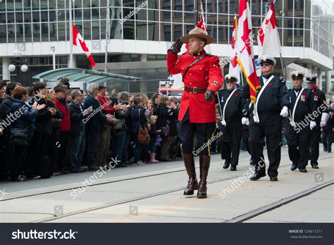 Toronto November 11 Member Of Royal Canadian Mounted Police Salutes