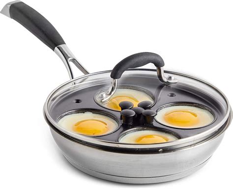Vonshef Stainless Steel Egg Poacher 4 Removable Poaching Cups
