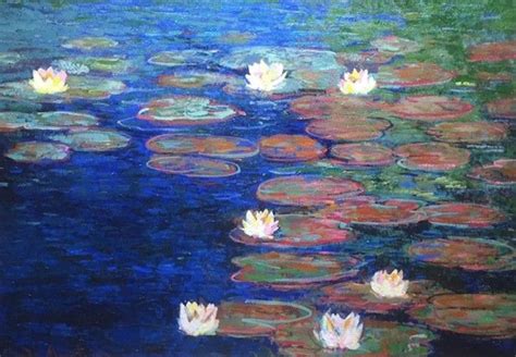 John Myatt Art Original Painting Waterlilies Painted In The Style Of