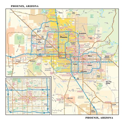 Phoenix Arizona Wall Map The Map Shop