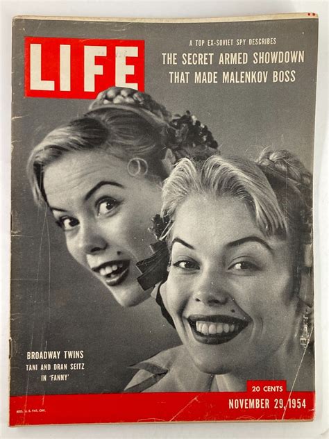 Vtg Life Magazine November 29 1954 Broadway Twins Tani And Dran Seitz