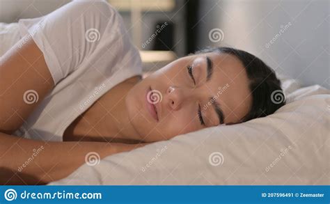 Close Up Of Young Latin Woman Sleeping Stock Image Image Of