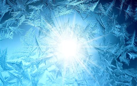 Hd Wallpaper Blue Ice Wallpaper Patterns Frost Glass Sun Winter
