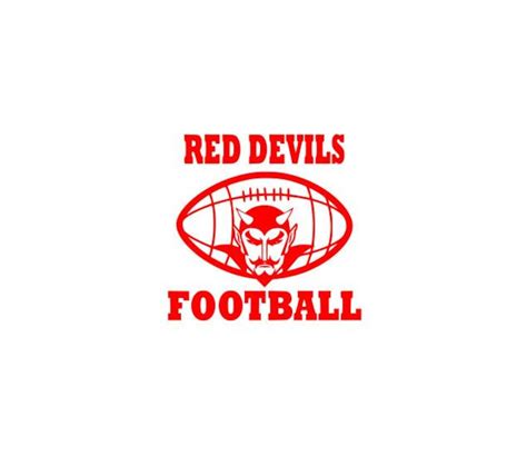 Red Devils Football High School College Svg File Cutting Dxf Eps