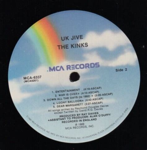 The Kinks Uk Jive Lp Gold Promo Stamp Mca Ebay