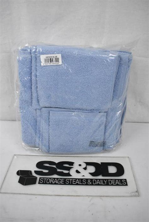 Mainstays Value Terry Cotton Bath Towel Set 10 Piece Set Office Blue