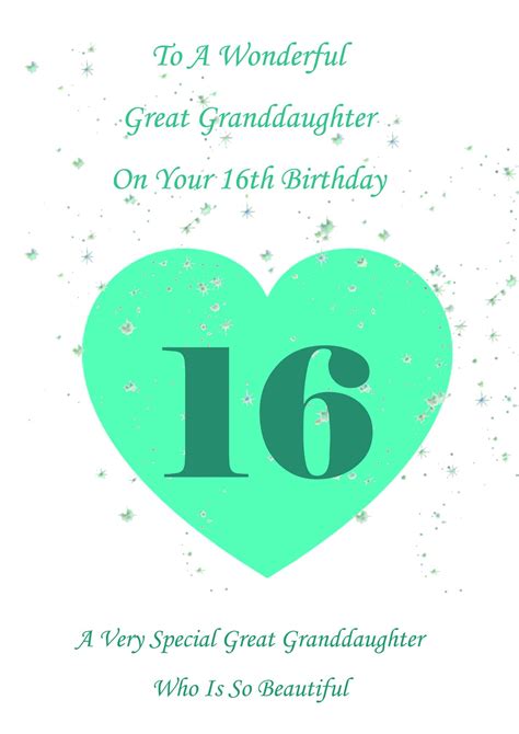 Great Granddaughter 16th Birthday Card Etsy