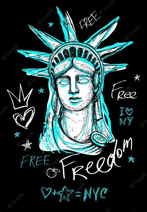 Premium Vector New York City Statue Of Liberty Freedom Poster T