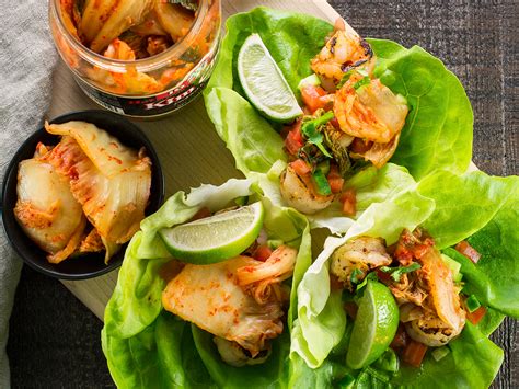 Shrimp and Kim Chee Lettuce Cups - Real Food, Mostly Plants