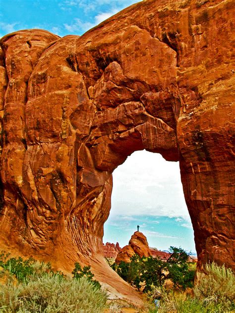 Pine Tree Arch From Devils Garden Trail In Arches National Park Utah