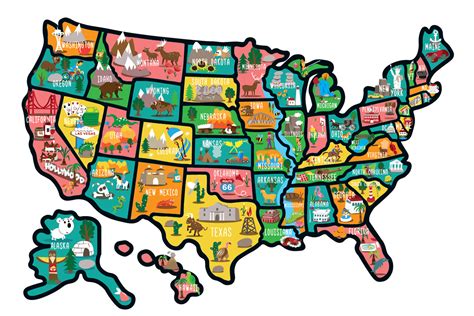 Usa Map Cartoon Illustration On Behance