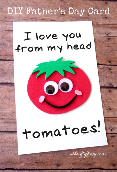 This card will only take a few minutes to make, and you can have lots of fun choosing the paper to make it from! DIY Father's Day Tomato Card with Printable Template ...